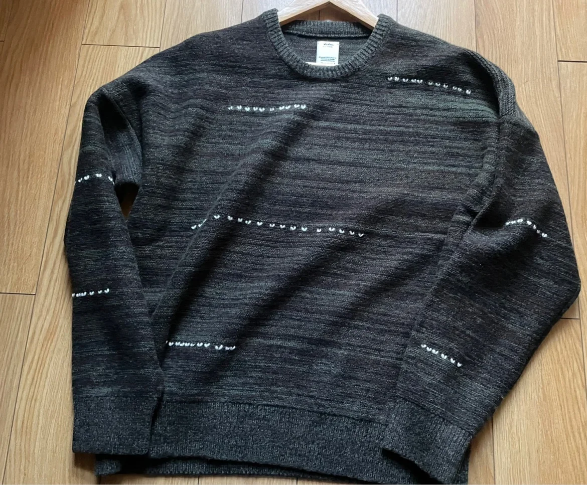 VISVIM WMV AMPLUS KNIT L/S سترة محبوكة من مزيج الصوف المتدرج 22SS