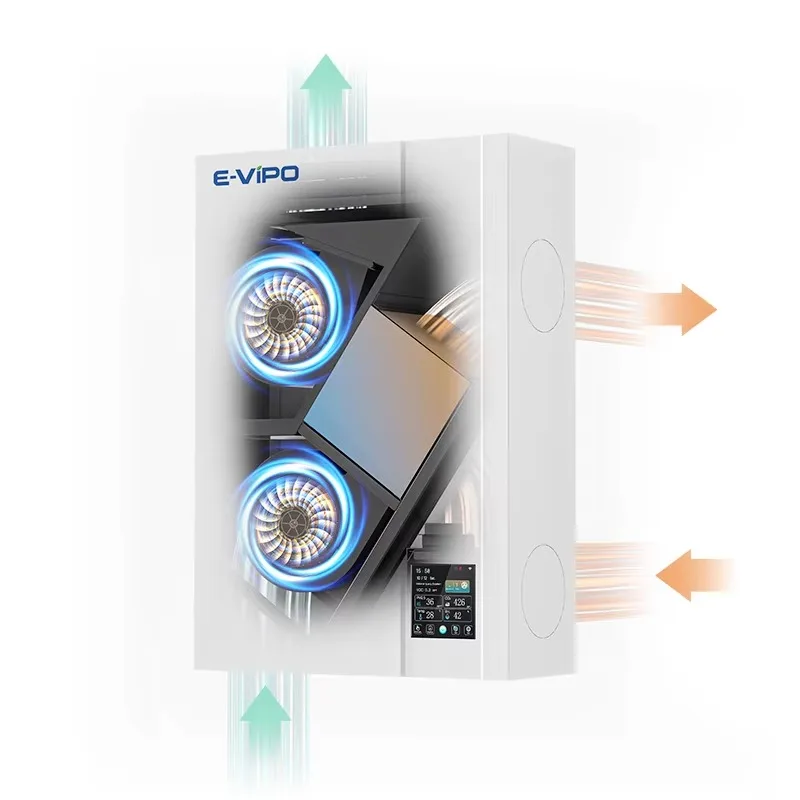 

E-VIPO Single Room Home Hvac System Parts ERV Indoor Fresh Air Purifier Ventilation System Enthalpy Heat Exchange Ductless ERV