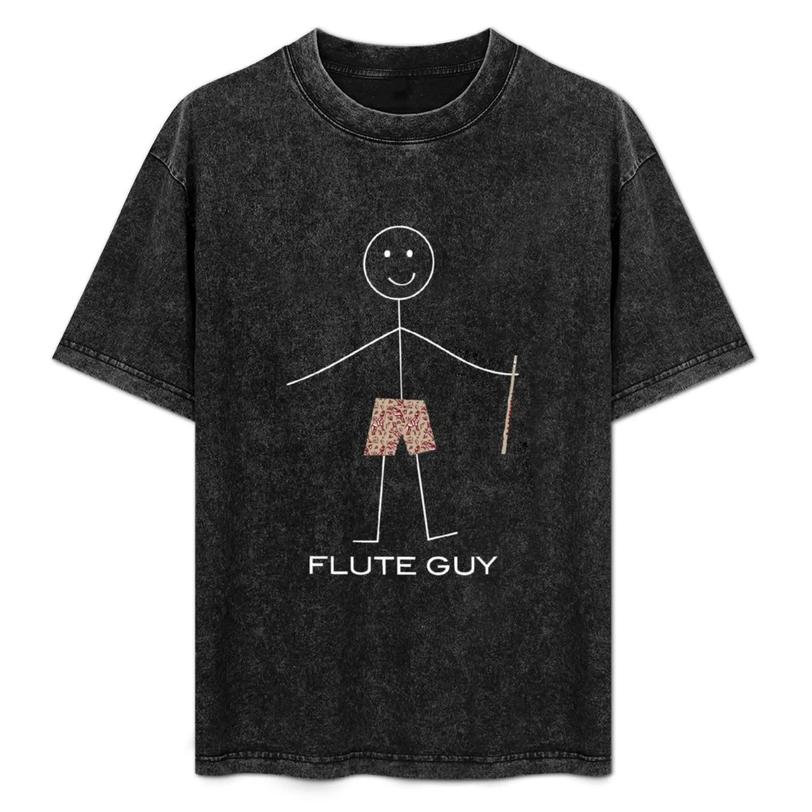 

Funny Mens Flute Guy T-Shirt Novelty Print Casual Tee Shirt