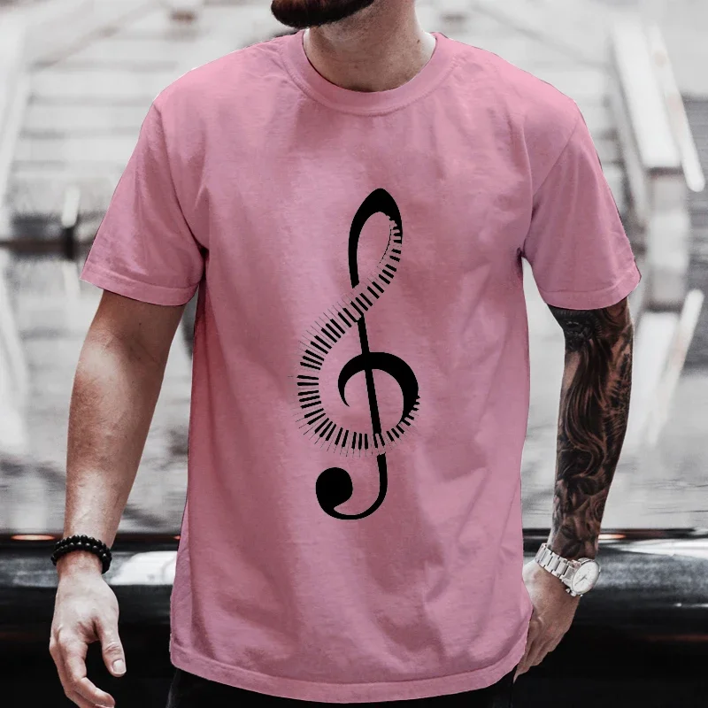 2024 T -Shirt Men Women Clothing Fashion T-Shirt Summer Short Sleeve Tee Tshirt Tops Piano Music Note T Shirt Fashion Casual Top