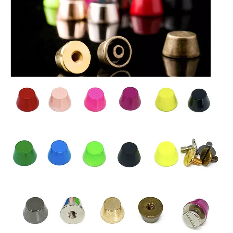 

Металлические конусные заклепки-шипы для кожи, 12/10*7 мм, медные/из сплава, для кожевенного дела