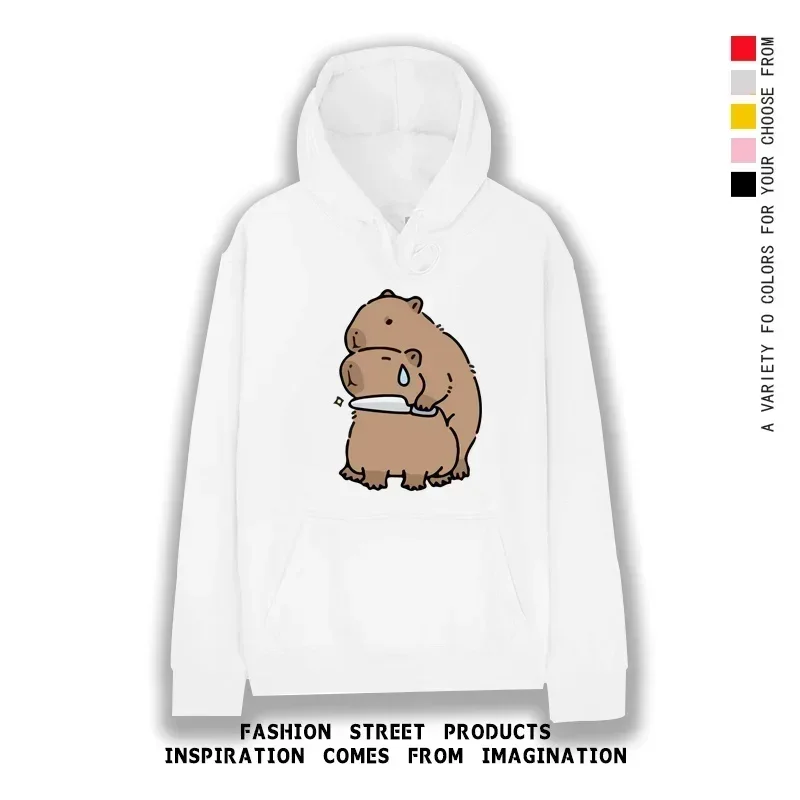 Famous Animal Kabiba Cartoon Peripheral Capybara Hoodie Hoodie Hoodie for Men Women, Couple Clothes Hooded Jacket sweatshirt