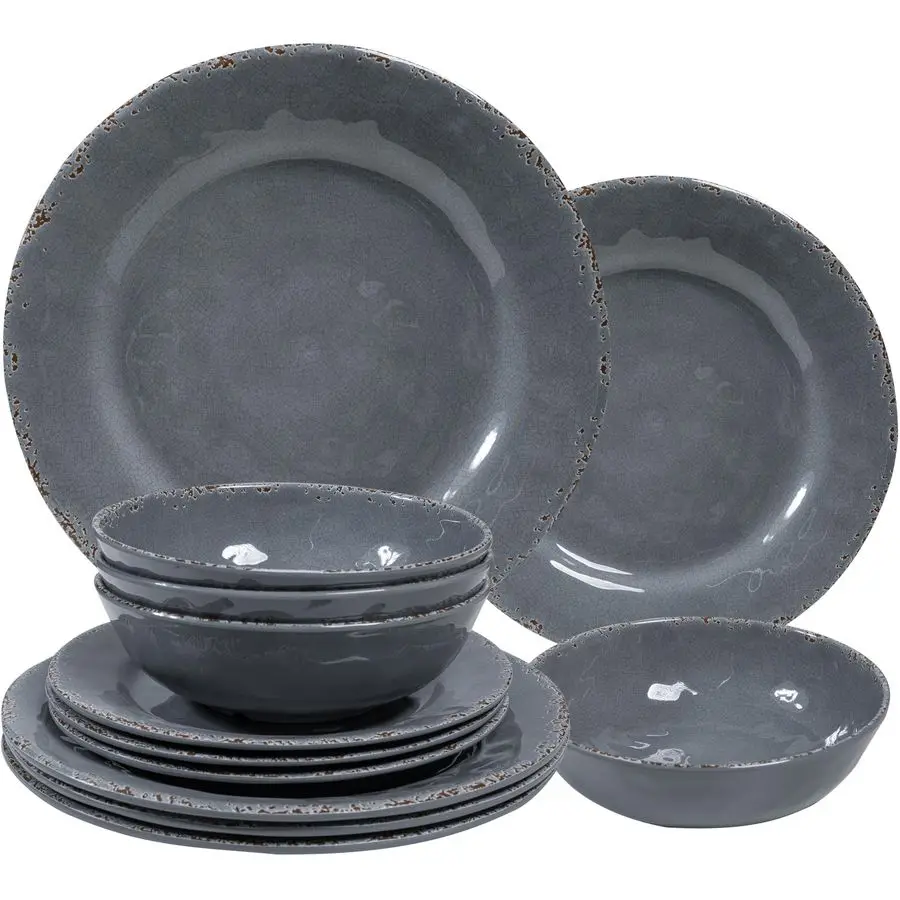 

Наборы столовой посуды из винтажного меламина, прочный набор из 4 тарелок и мисок, легкие наборы посуды для дома и офиса