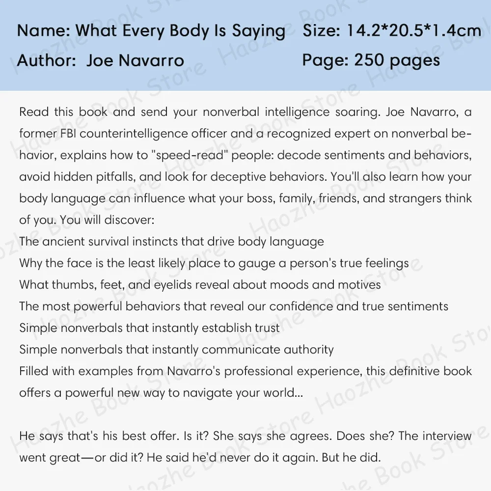 What Every Body Is Saying: An Ex-FBI Agent\'s Guide to Speed-Reading People Interpersonal Relations English Book Paperback