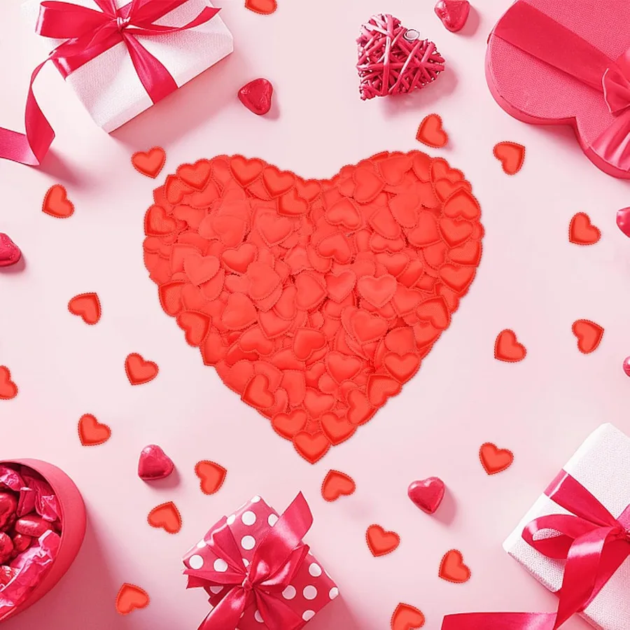 200 шт., 1,4 дюйма, конфетти с сердечками, 3D губчатые лепестки, украшения для стола, красные разбросанные поделки на День святого Валентина, свадьба, юбилей