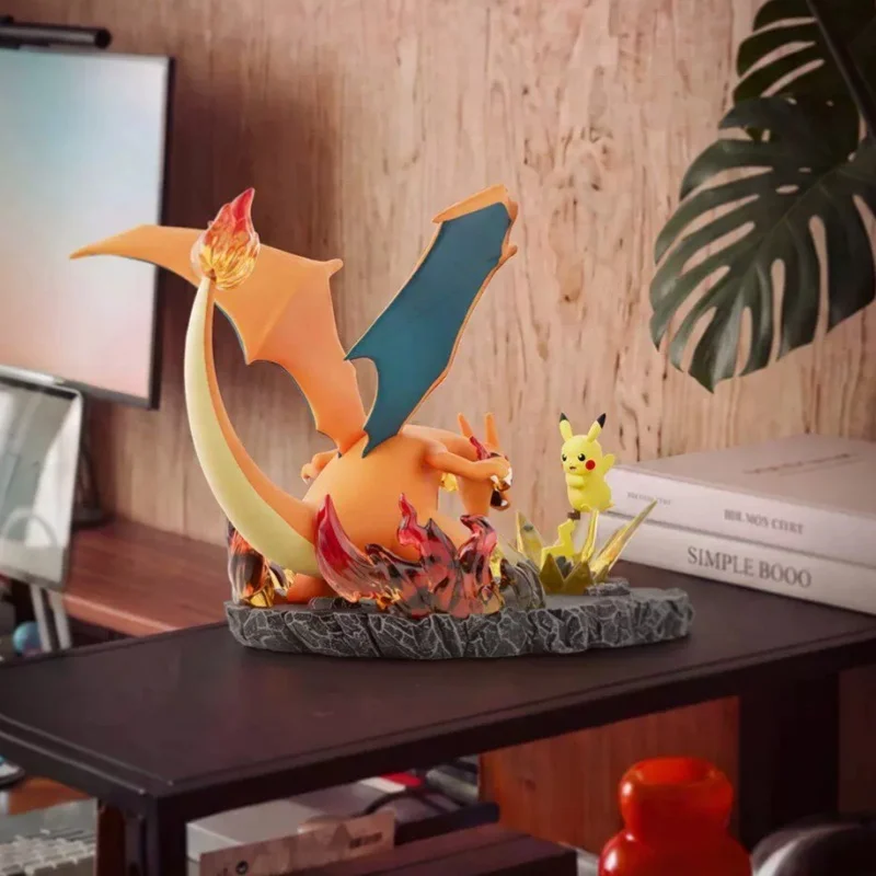 Hollybox PokéMon Ultimate Battle Series Rapidash Charizard Vs Pikachu Desktop Scene Ornament Trendy Collectible Toy Anime Gifts view 6