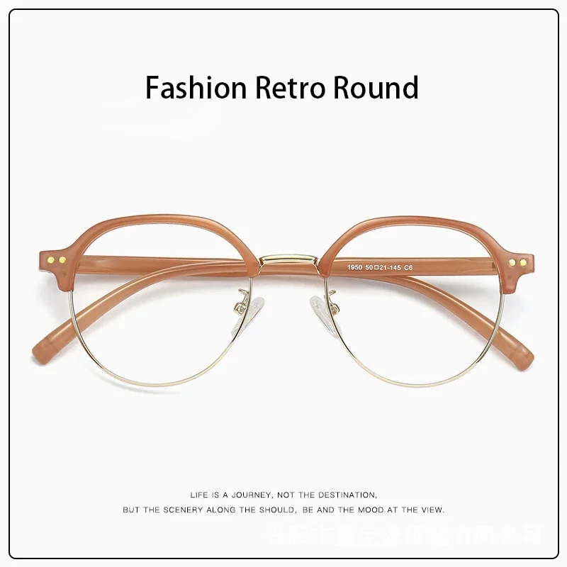 Optical Prescription Glasses Frame Man New Fashion Spectacle Ultra Light TR90 Customized Eyeglasses Retro Round Eyewear Women