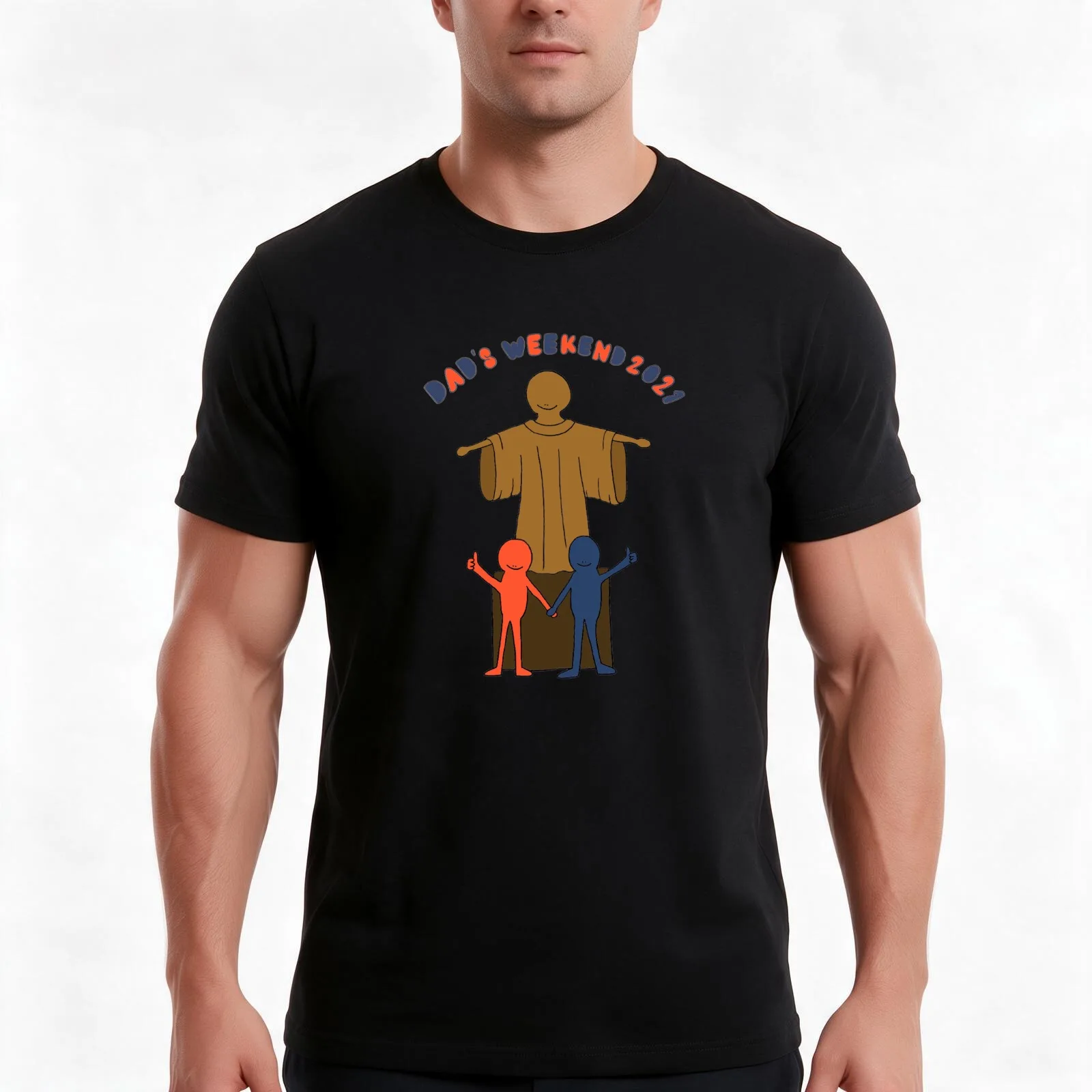 Dads Weekend Combo Colors T-Shirt, Summer Casual Cotton Tee, Oversized Streetwear Tops, Vintage Graphic Print, Unisex Men Women