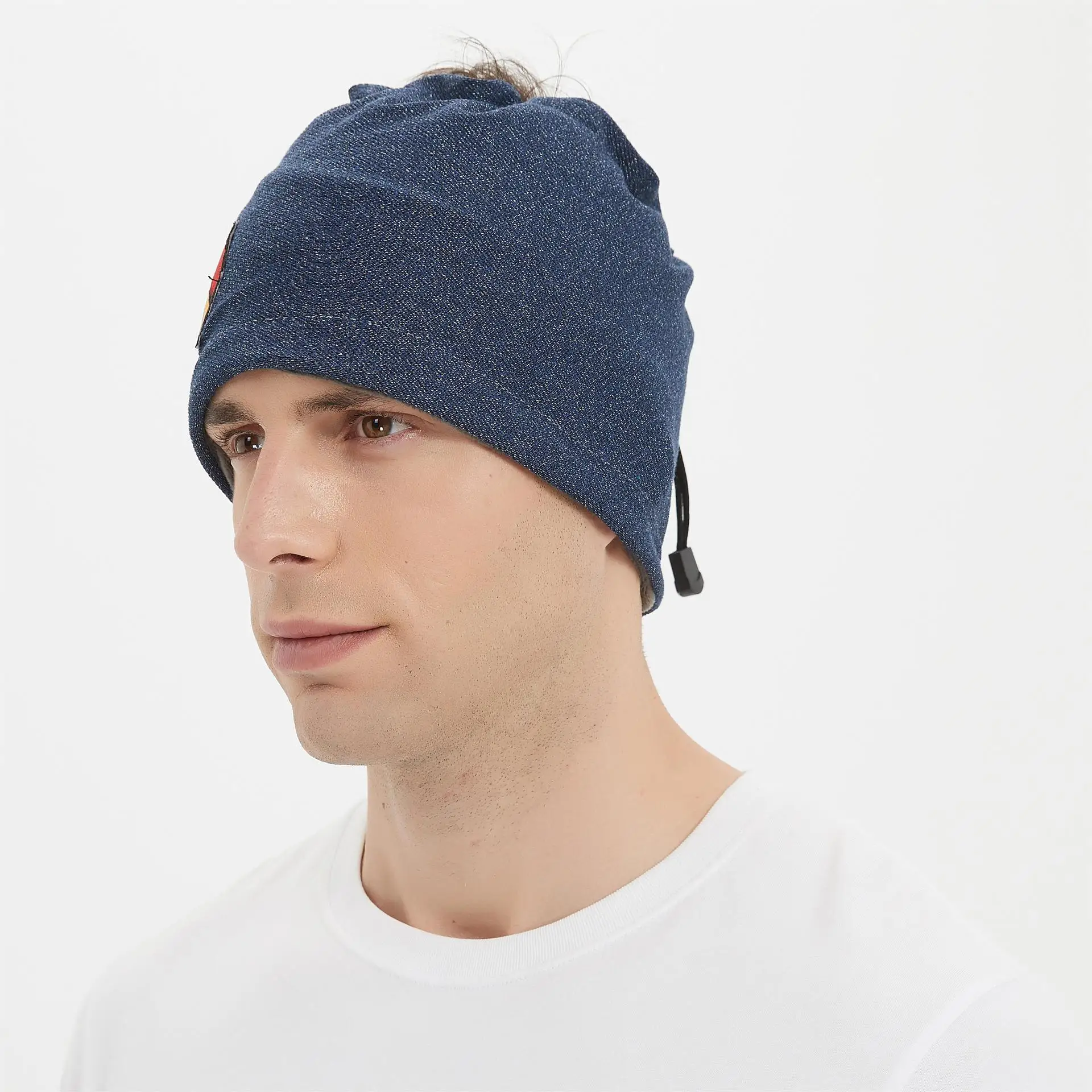 FG222 Anti-Cut Bib Hat Dual Purpose Denim Blue Breathable Lightweight Anti-Kite Line Cut Throat Riding Head Protective