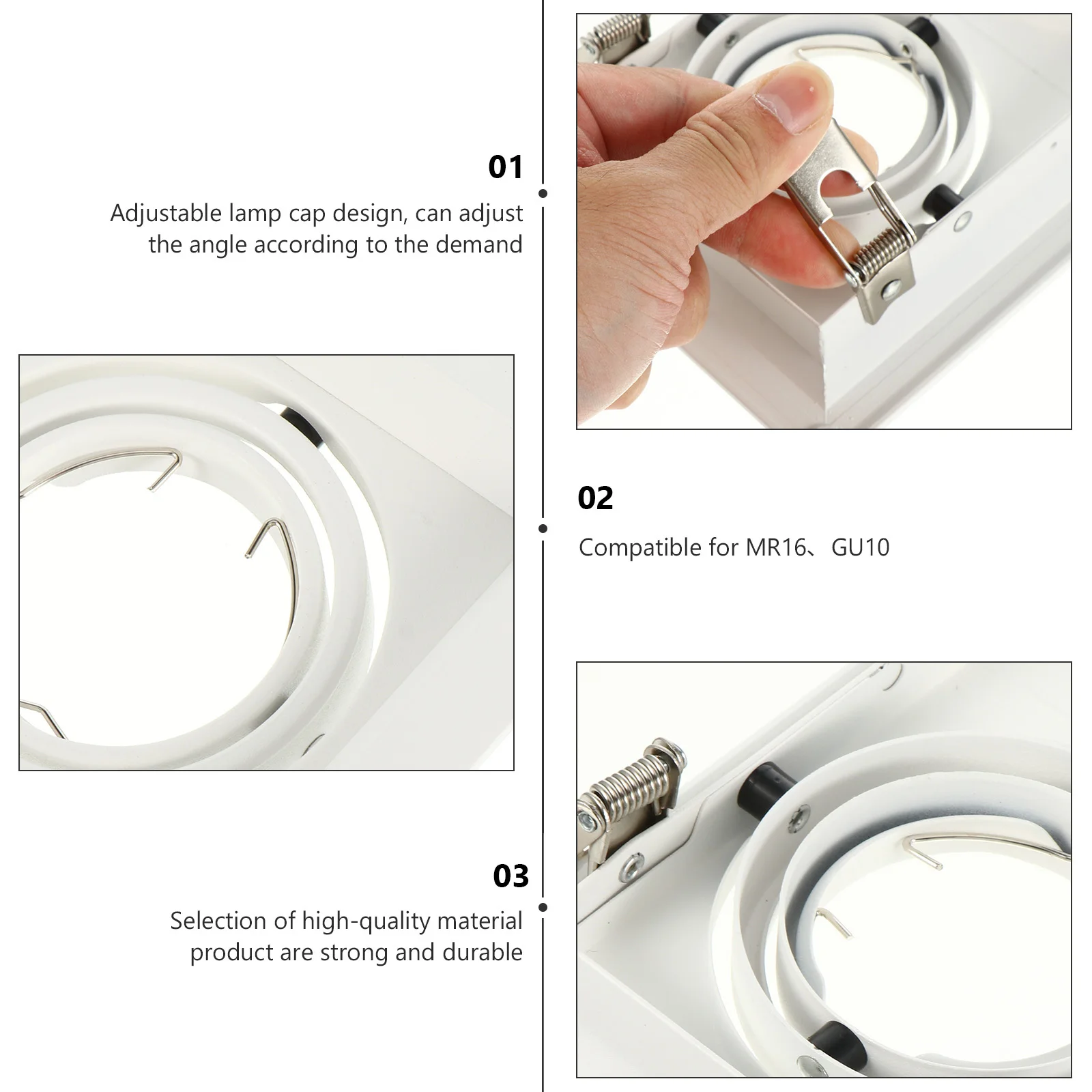 المزدوج رئيس LED مصباح السقف الأضواء تقليم حلقة زوايا قابلة للتعديل دائم سبائك الألومنيوم البلاستيك للمنزل مكتب