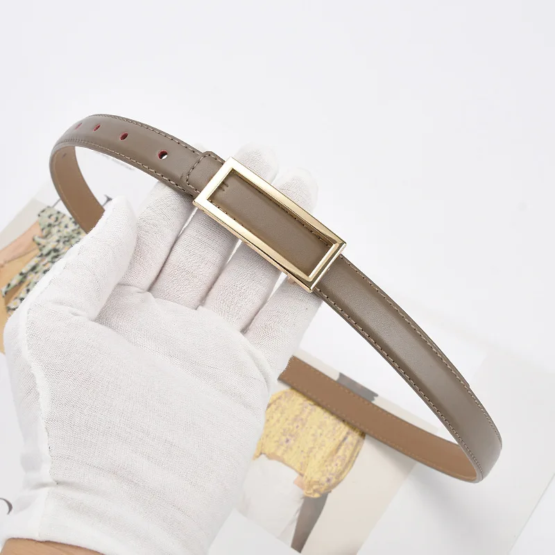 Thin belt with skirt genuine leather small belt Korean style simple matching decorative dress belt women