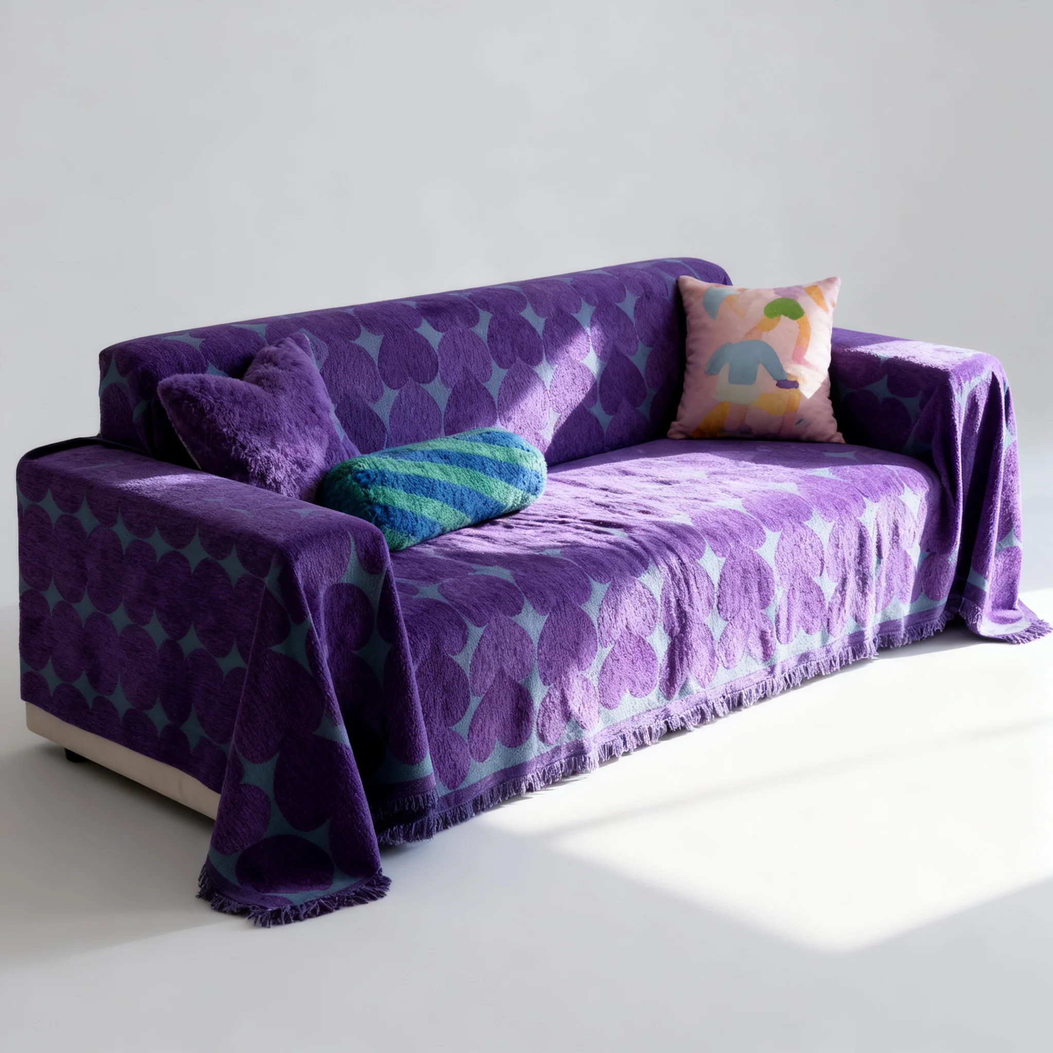 1-Piece High-End Sofa Cover, Universal Stretch Slipcover, Non-Slip Jacquard Couch Protector, All-Inclusive L-Shape Sofa Towel, 2