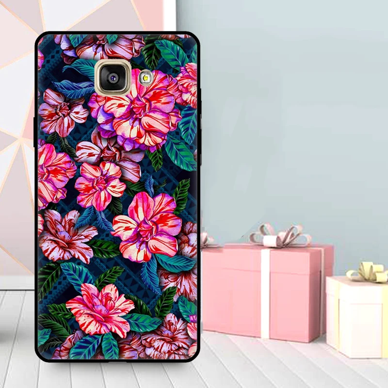 Tropical aloha Hibiscus  pattern Case For Samsung Galaxy A3 A5 2016 2017 A6 A7 A8 A9 2018 J1 J3 J4 J5 J6 Plus J7 J8 Cover view 3