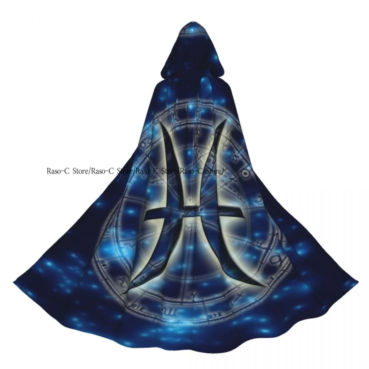 Adult Cloak Cape Hooded Pisces Horoscope Medieval Costume Witch Wicca Vampire Elf Purim Carnival Party