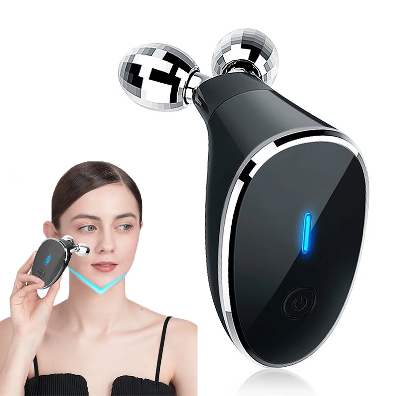 Microcurrent Facial Device EMS Vibrating Face Massager Roller Anti Wrinkle Skin Tightening Double Chin Face Lifting Machine