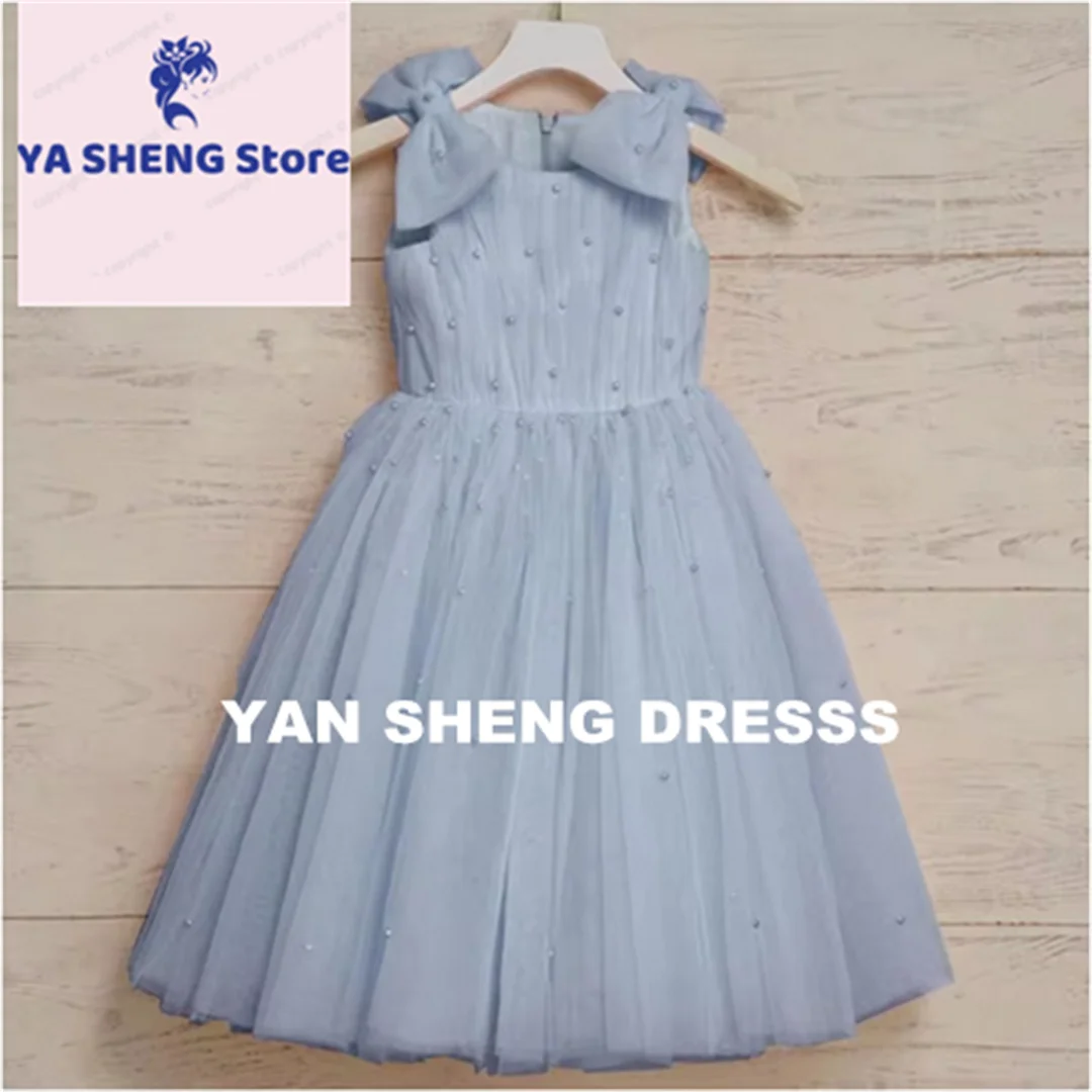 Customized Flower Girl Dresses For Wedding With Long Train Princess Pageant Holy Communion Birthday Princess Guest Evening Gown