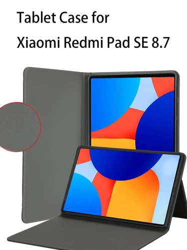 Imagen 2 del producto Funda para Tablet Xiaomi Redmi Pad SE 8.7, Cubierta Protectora con Función de Soporte, Resistente a Golpes (Cuero PU + Cubierta de TPU)