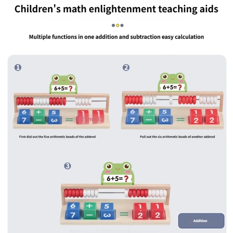 Boulier en bois coloré, jouet éducatif pour enfants 3 ans pour apprendre les concepts mathématiques base en toute
