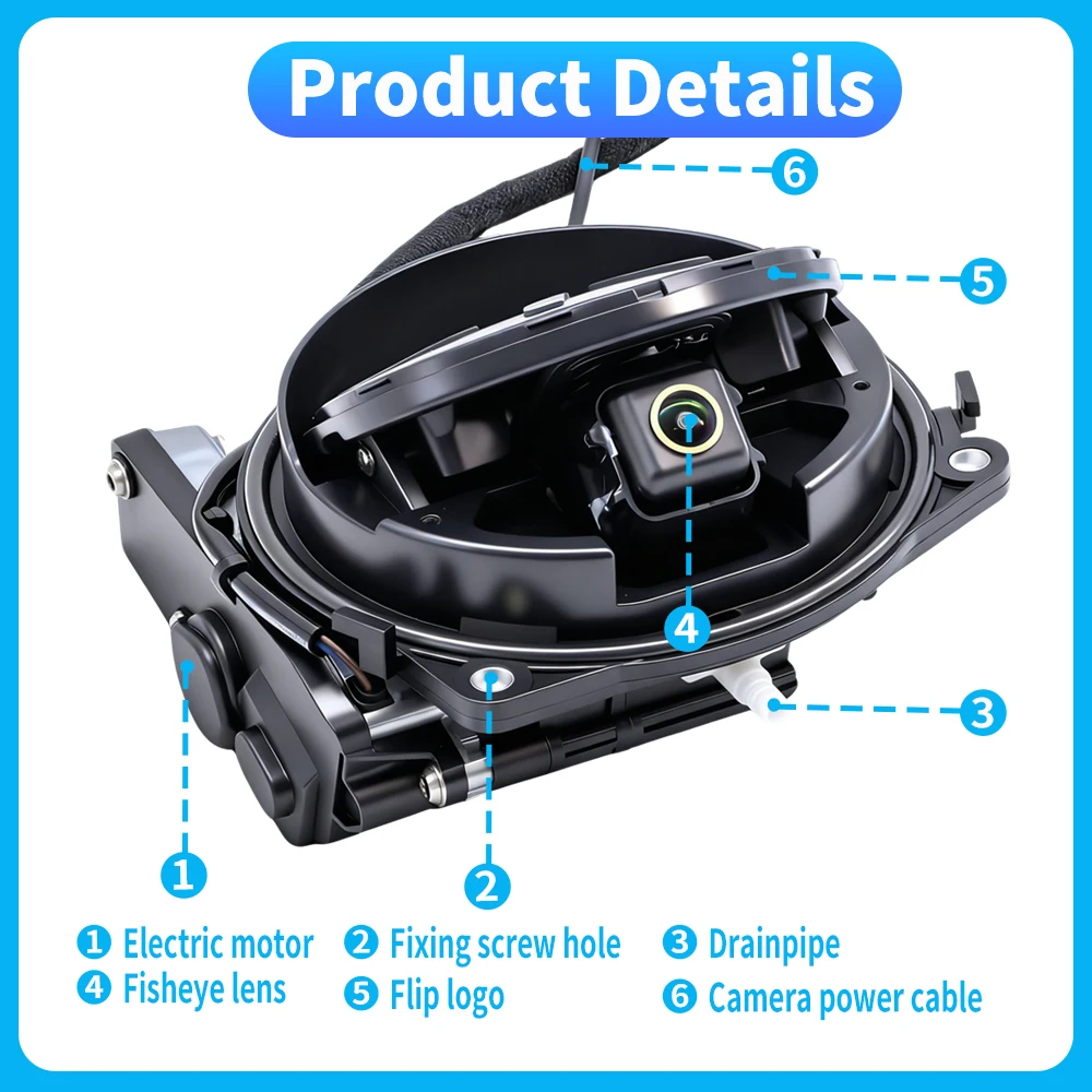 AHD 1080P CVBS- Flip Emblem Logo Reversing Parking Backup Camera CCD HD 170° Car Rear View Camera for Golf 5678 B678 MK5 MK6 MK7