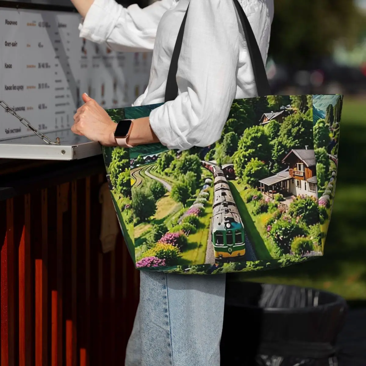 

Beautiful Scenery Along The Train Route Beach Tote Bag Sport Gym Yoga Duffle Large Tote Bag Women Travel Bag Fitness bag