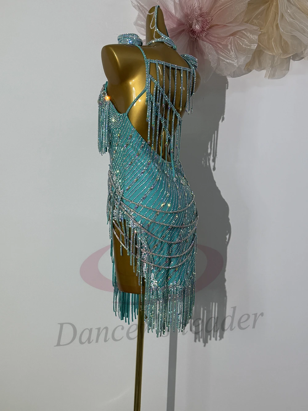 ชุดเต้นลาตินสำหรับผู้ใหญ่และเด็ก ประดับด้วยเพชร AB ระดับไฮเอนด์ ตกแต่งด้วยโซ่เพชรและพู่ห้อย กระโปรงสำหรับเต้นแทงโก้ เสื้อผ้าผู้หญิง