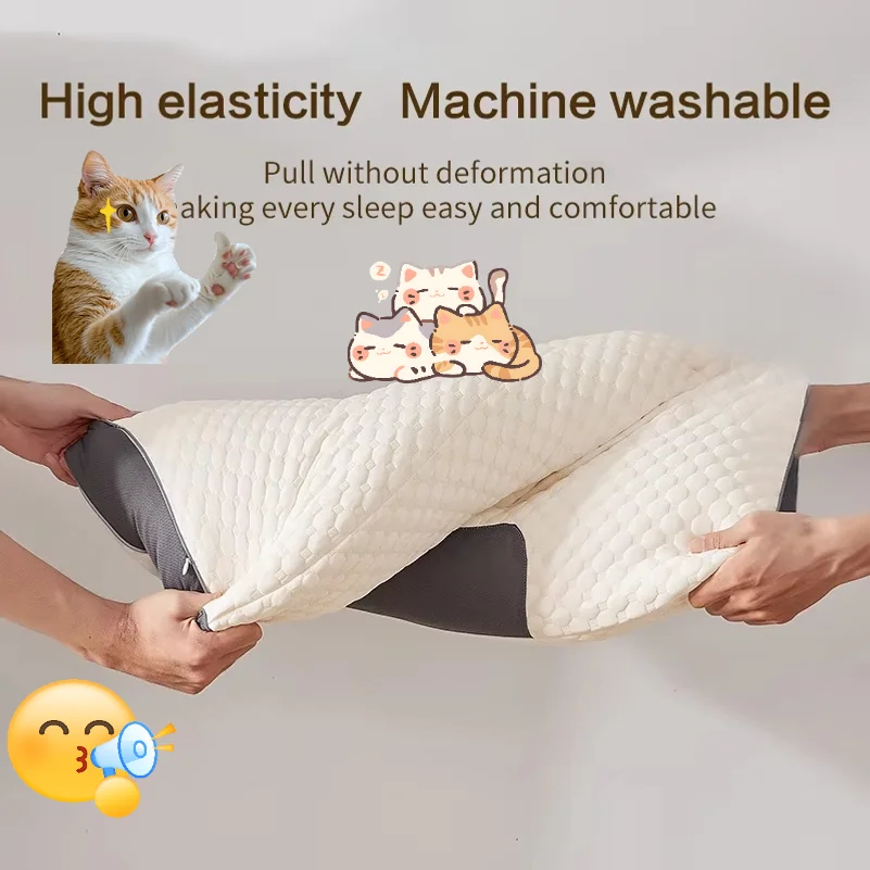 Washable Knitted SPA Pillow, Massage Neck Support Pillow Core for Sleep, Single Adult Home Use Neck Support Pillow