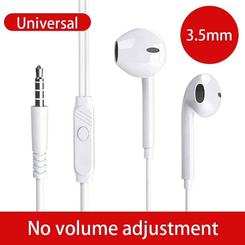 Wired Earphones 3.5mm In-Ear With Built-in Microphone Headphones for Samsung Xiaomi Huawei Oppo Vivo Android Smartphone Headset