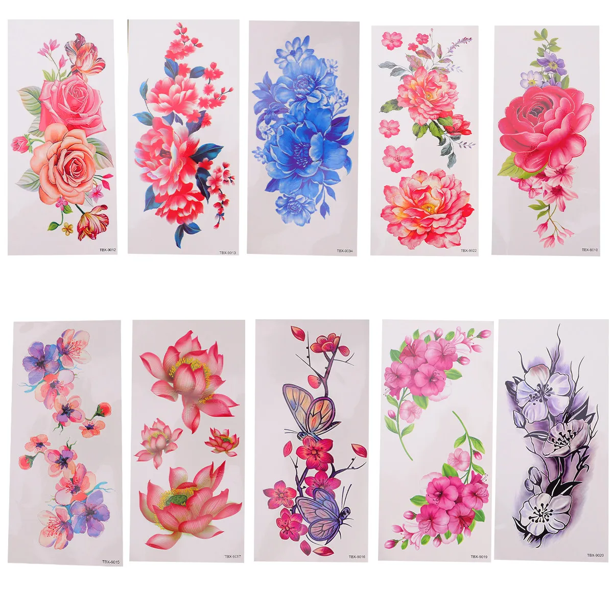

Flower Tattoos Stickers Waterproof Lady's Rose Body Art PVC Colorful Floral Disposable Temporary Eco Friendly Stickers