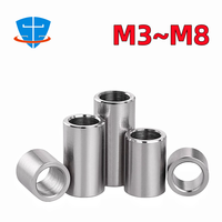 10pcs M3 M4 M5 M6 M8 304 Stainless Steel Bushing CNC sleeve Extension Thicken Round Column joint Hollow Casing Length 2-20mm