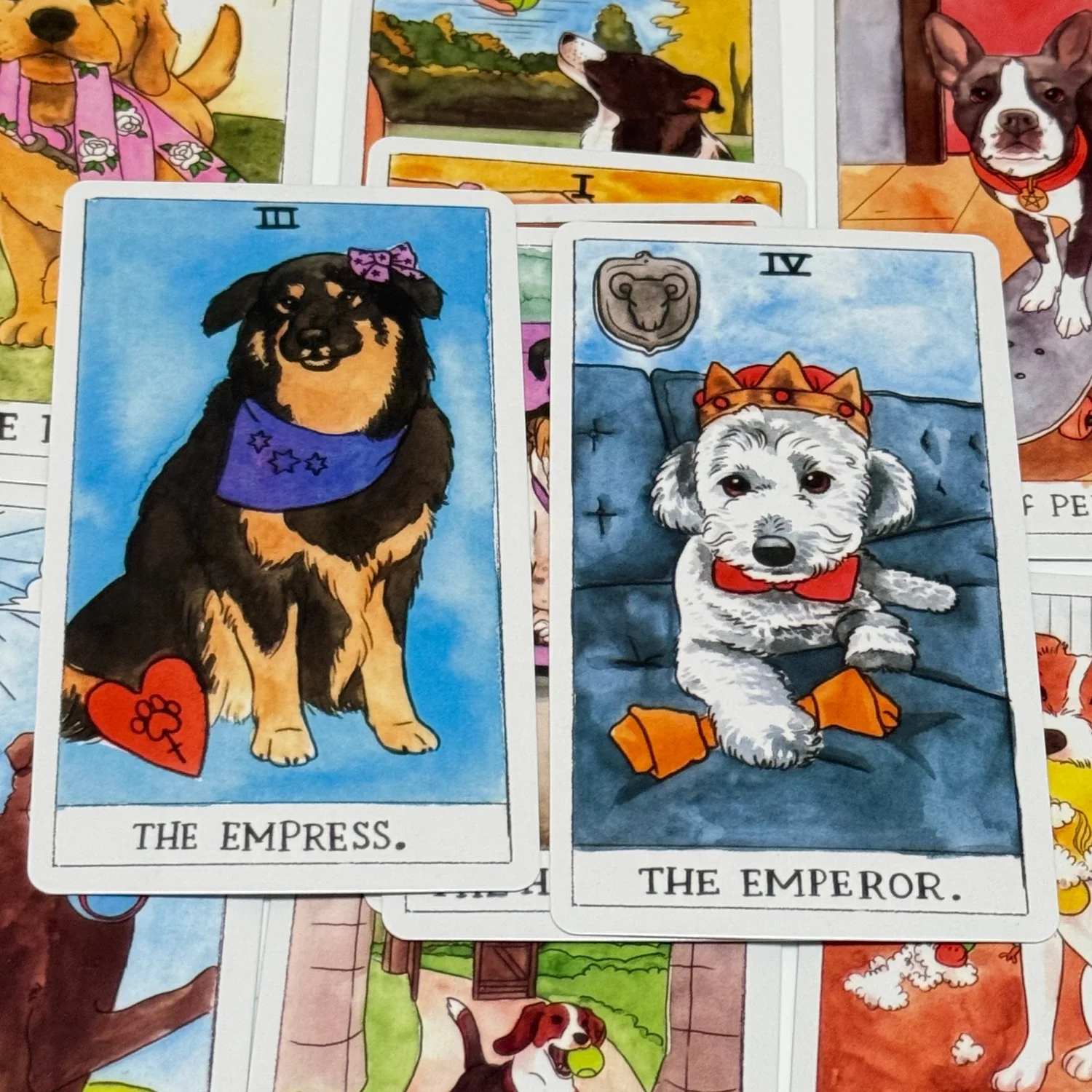 Dog Tarot Deck Cute 78PCS Waite Tarot Cards Canine Watercolor Illustrations - Unique Dog Lover Gift - view 2