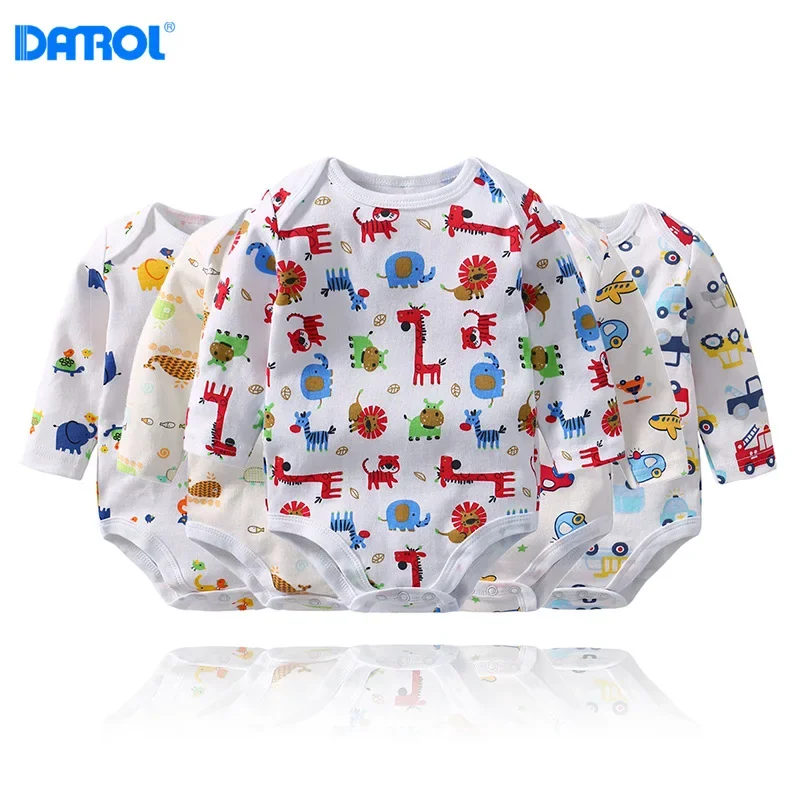 DANROL 5pcs / Lot High Quality Winter Autumn Long Sleeve Romper Bodysuits Baby Clothes Baby Romper Baby Clothing 0-24M