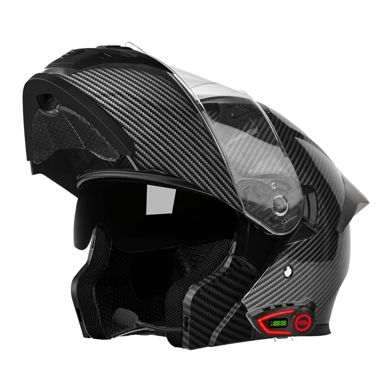 خوذات دراجات نارية من مادة ABS - مراجعة Full Face Motorcycle Helmet With Bluetooth وسعره