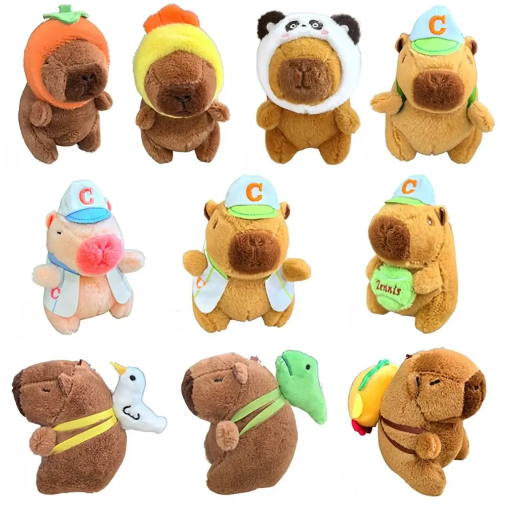 Plush Capybara Keychain Toy Cartoon Capybara Fluffty Animal Doll Accessories Cute Simulation Capybara Pendant