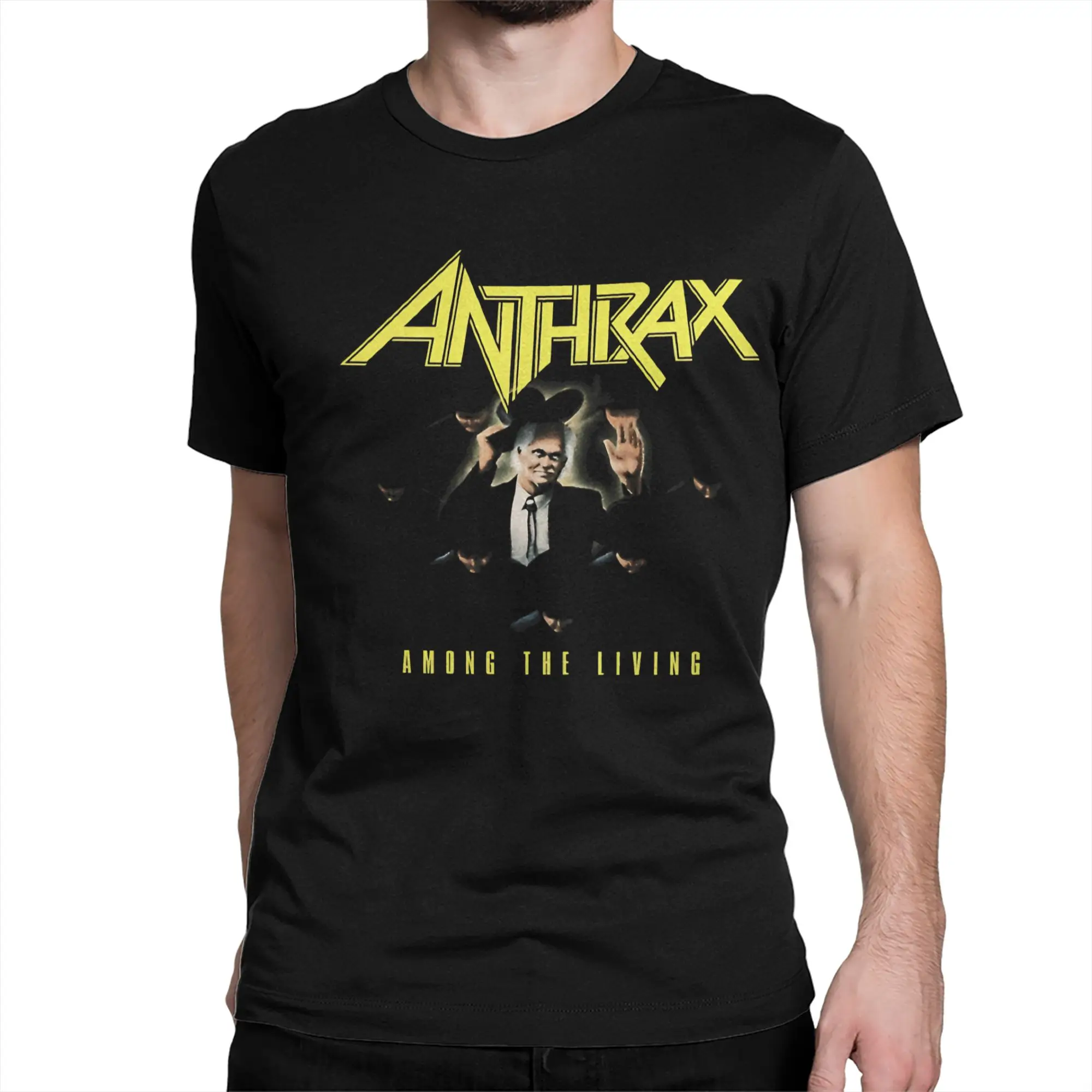 Anthrax Among The Living T-Shirts Men  Fashion 100% Cotton Tee Shirt Round Collar Short Sleeve T Shirts Gift Idea Clothing