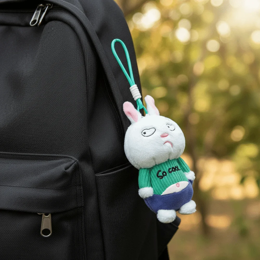 New Design Pink Color Pig Keychain Nylon Rope Soft Keychain Funny Expressions Ugly Cute Design Keychain Birthday Gift