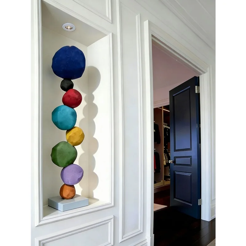 Entrance art ornament, niche art installation, designer Italian sculpture ornament