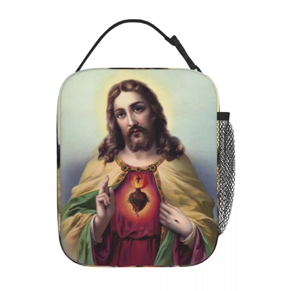 

Catholic Jesus Christ Lunch Bags For School Office Sacred heart of Jesus Religious Food Storage Portable Thermal Lunch Boxes