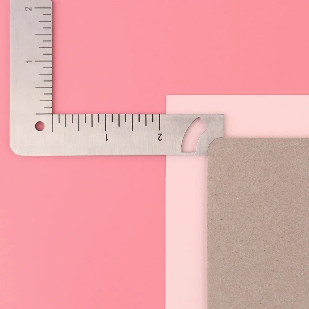 New 5-in-1 Book Cover Guide Stainless Steel DIY Book Cover Positioning Ruler Multi-Function Gauge Ruler