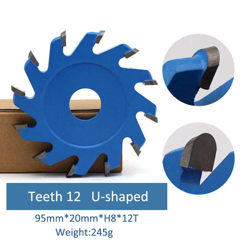 1Pc 8/12 Teeth Alloy Circular Saw Blade U/V-Shaped Slotted Aluminum Composite Panel Cutting Disc For Woodworking Carving 95*20mm