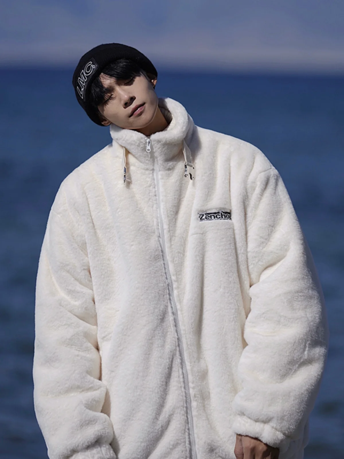 

Мужская зимняя куртка из утолщенного хлопка с бархатистой подкладкой, свободного кроя, с вышивкой, теплая, повседневная, на молнии, Cleanfit