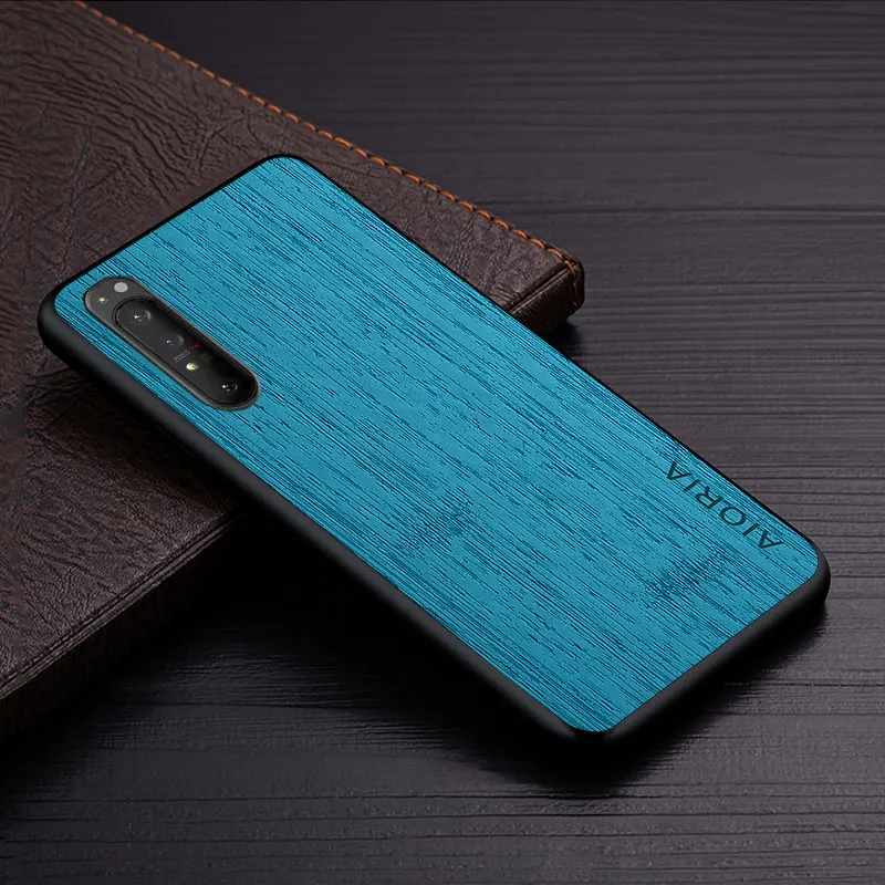 Case for Sony Xperia 1 5 10 ACE III II 2 5G funda bamboo wood pattern Leather  cover Luxury coque for Sony Xperia 5 III case