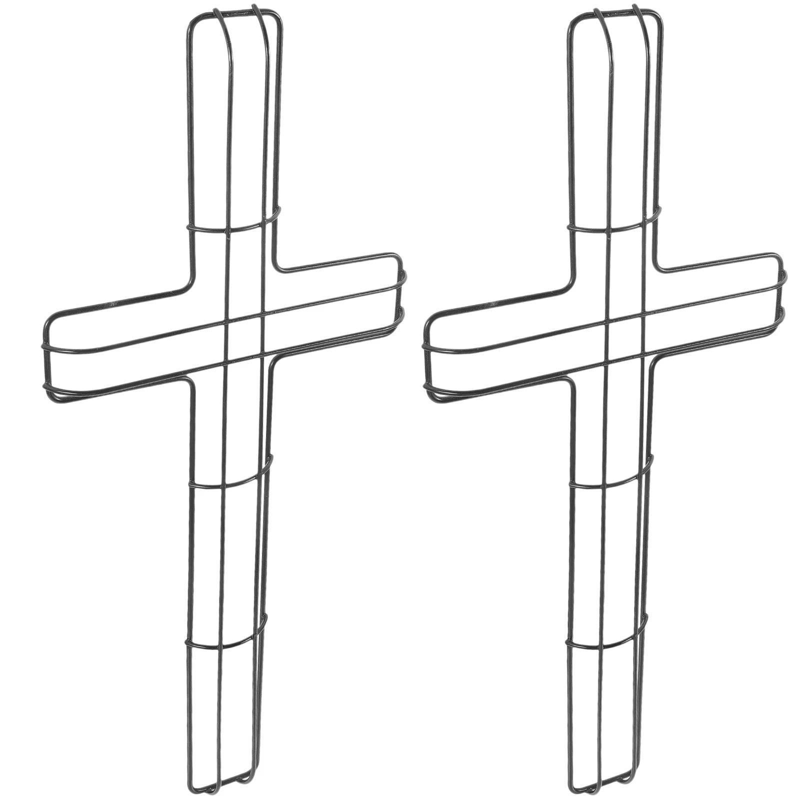 

2Pcs Cross Wreath Rack Iron Flower Arranging Support Hanging Wreath Frame for Indoor Outdoor Holiday Decor Metal Floral Frame