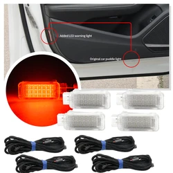 4PCS Led door puddle light Interior door step courtesy warning Light For Audi A3 A4 A5 A6 A7 A8 Q3 Q4 Q5 Q7 Q8 W/wiring harness