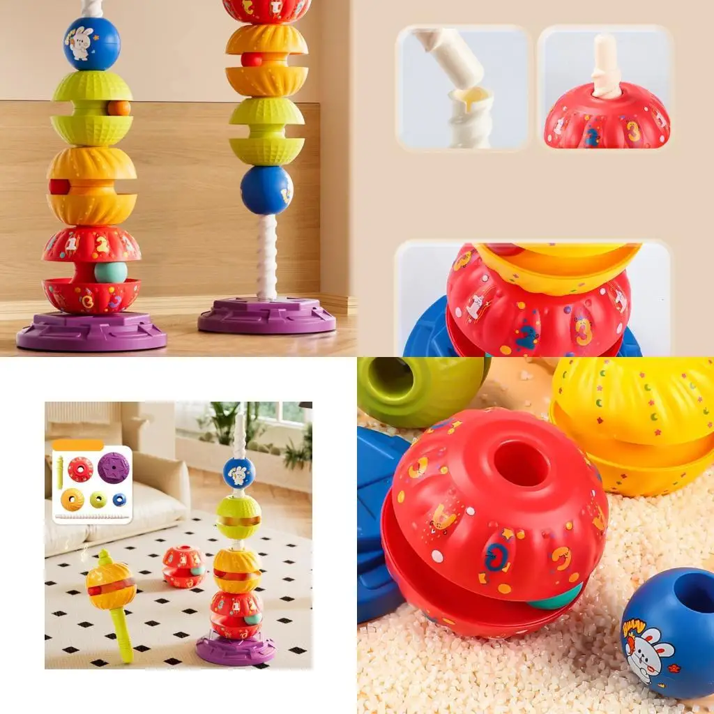 

J2HD Colorful Stacking Rings Educational Infant Toy For Hand Eye Coordination Parent Child Interaction Color Cognitive Toy