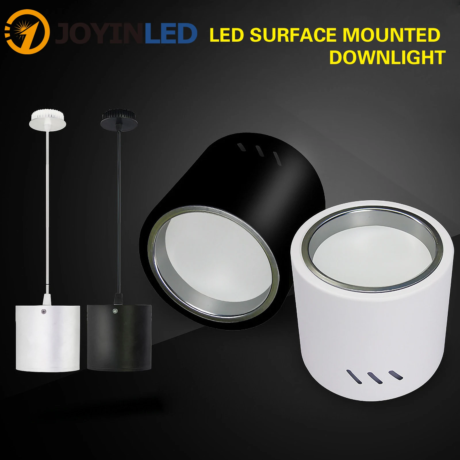 

Surface Mounted Led Downlight Hanging Wire Spotlight Lamps Cylindrical Suspender Ceiling Light Anti-fog Free Opening 12W15W18W