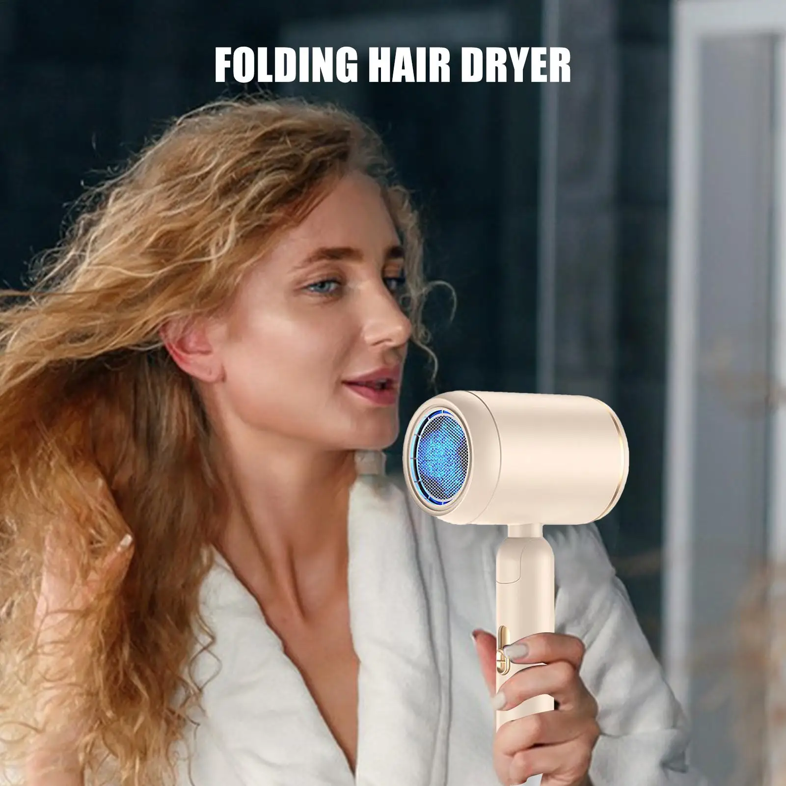 

Blow Dryer Foldable High-Speed Dryer Quick Drying Hair Blower For Women Men Home Travel Salon Vacation Hotel Apartment