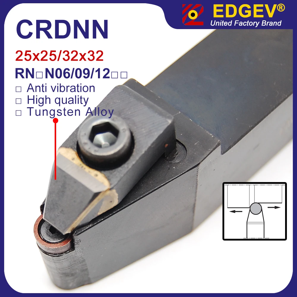 CRDNN2525M09 CRDNN2525M12 Utensile da tornio Ceramica PCD PCBN CBN Inserti rotondi CRDNN Tornio Taglierina per RNMN RNGN 0903 1203 1204 Supporto