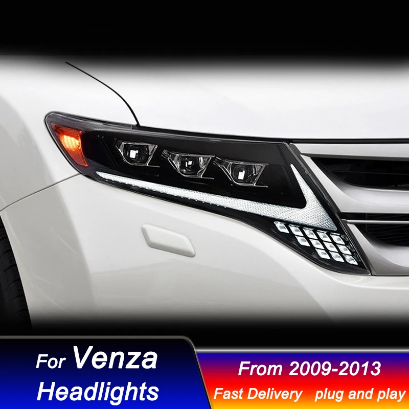 سيارة Led المصابيح الأمامية لتويوتا فينزا 2009-2013 لكزس نمط كامل LED DRL ديناميكية إشارة رئيس مصباح ثنائية زينون شعاع كشافات Accembly