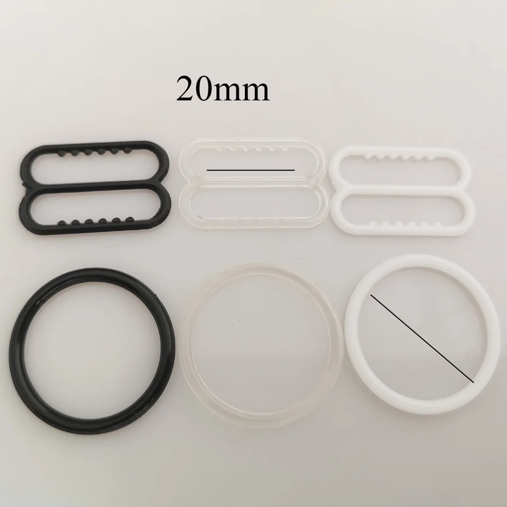 HW001 Adjustable Strap Buckles 100 Sets (O Ring + 8 Slider) Bra Belt Buckles Multisizes Swimming Underwear Accessories