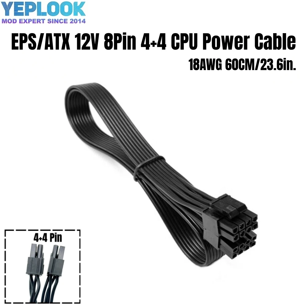 

YEPLOOK CPU Power Cable 8Pin to 4+4Pin for Corsair CX850M, CX750M, CX650M, CX600M, CX550M, CX500M, CX450M, CX430M Modular Powers